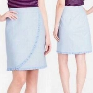 Light Blue Denim Wrap-Style Women's Skirt